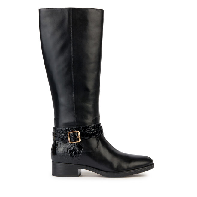 Oficerki Geox D Felicity D36G1A 04340 C9999 Czarny - kobiece