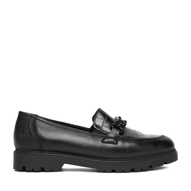 Loafersy Rieker 45561-01 Czarny - kobiece