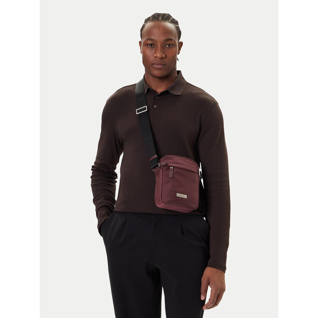 Saszetka Calvin Klein Sleek Reporter LV04D3180G Bordowy -