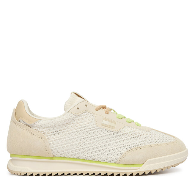 Sneakersy Tommy Jeans Tjw Low Profile Runner Knit EN0EN02992 Beżowy - kobiece