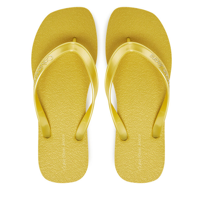 Japonki Calvin Klein Jeans Thong+ Tpu Metallic YW0YW01720 Żółty -