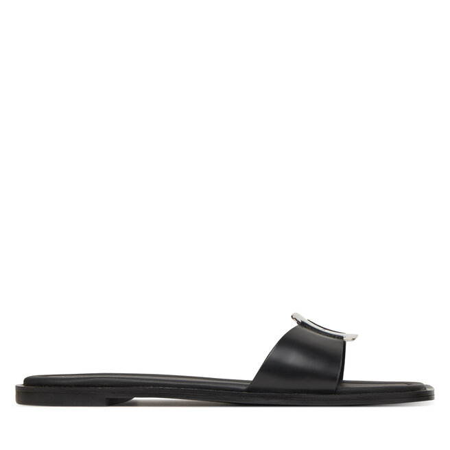 Klapki Calvin Klein Flat Slide W/Ck Hw Big - Lth HW0HW02482 Czarny -
