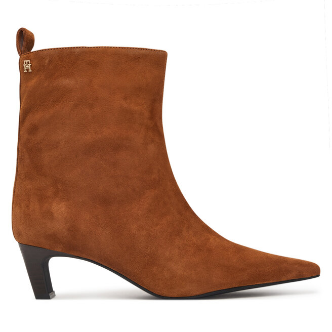 Botki Tommy Hilfiger Kitten Heel Suede Ankle Boot FW0FW09670 Pomarańczowy - kobiece