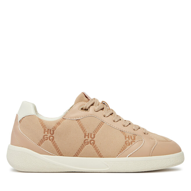 Sneakersy HUGO Riven 50523499 10263197 01 Beżowy - kobiece