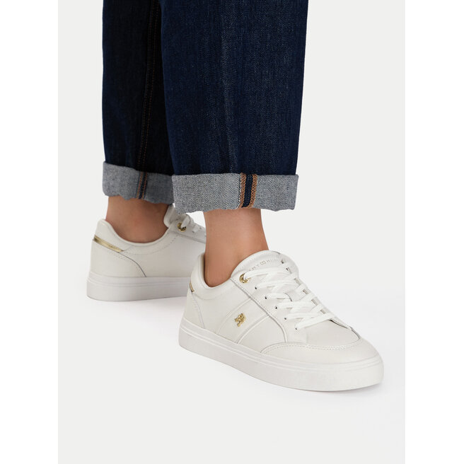 Sneakersy Tommy Hilfiger Th Feminine Cupsole FW0FW09600 Biały - kobiece