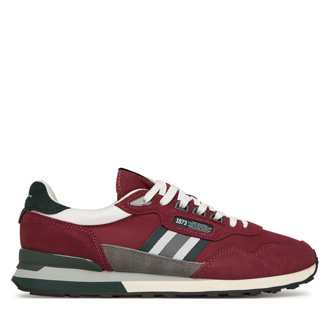 Sneakersy Pepe Jeans Kingston College M PMS400010 Bordowy - męskie