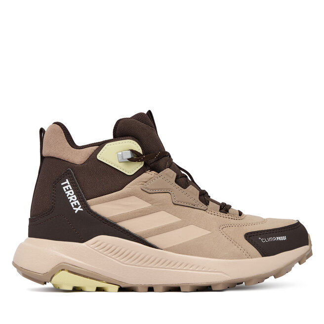 Trekkingi adidas Terrex Anylander Leather Mid Climaproof Hiking Shoes KJ6790 Brązowy - kobiece