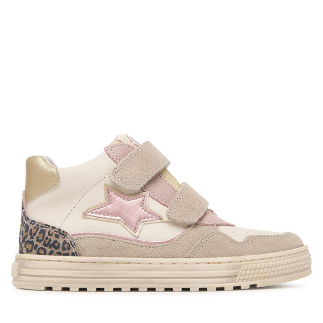 Sneakersy Naturino Hess High 3 VL 2018618 S Beżowy - dziewczęce