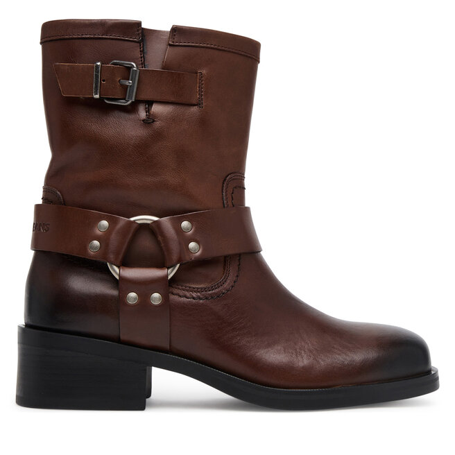 Botki Tommy Jeans Tjw Biker EN0EN02811 Brązowy - kobiece