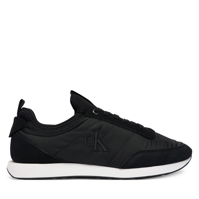 Sneakersy Calvin Klein Jeans Retro Runner Sock Laceup Mix YM0YM01414 Czarny - męskie