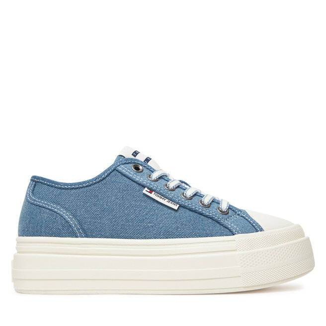 Sneakersy Tommy Jeans Tjw Foxing Flatform Lc EN0EN02736 Niebieski - kobiece
