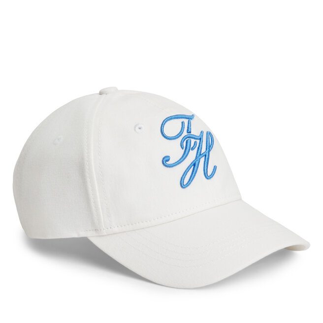 Czapka z daszkiem Tommy Hilfiger Logo Embroidery Baseball Cap AW0AW18338 Biały -
