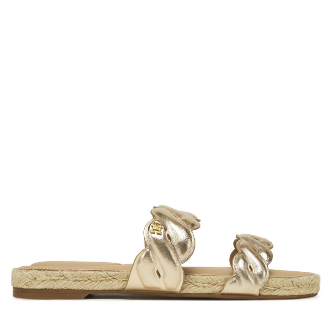 Espadryle Tommy Hilfiger Metallic Rope Espadrille Mule FW0FW08670 Złoty - kobiece