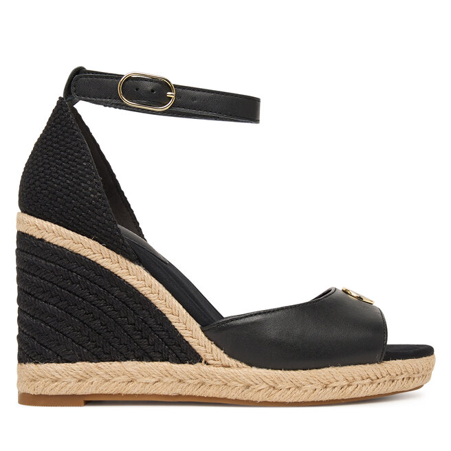 Espadryle Tommy Hilfiger Plate High Wedge Espad FW0FW09517 Czarny - kobiece