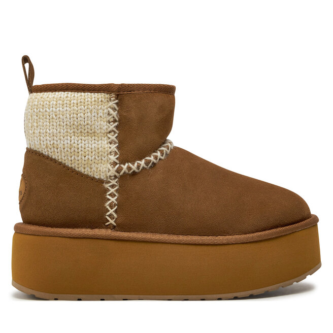 Śniegowce EMU Australia Stinger Knit Flatform W13143 Beżowy - kobiece