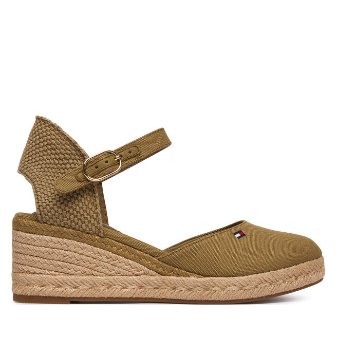 Espadryle Tommy Hilfiger Mid Wedge Espad Closed Toe FW0FW09233 Brązowy - kobiece