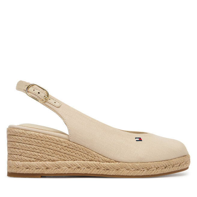 Espadryle Tommy Hilfiger Mid Wedge Espad Slingback FW0FW09228 Beżowy - kobiece