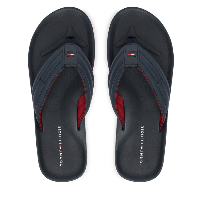 Japonki Tommy Hilfiger Hilfiger Padded Beach Sandal FM0FM05801 Granatowy -