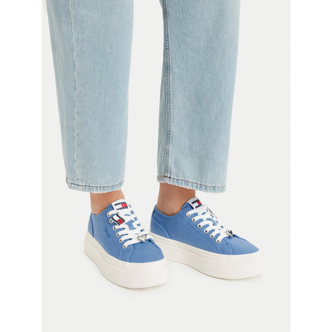 Sneakersy Tommy Jeans Tjw Flatform Sneaker Charms EN0EN02959 Niebieski - kobiece