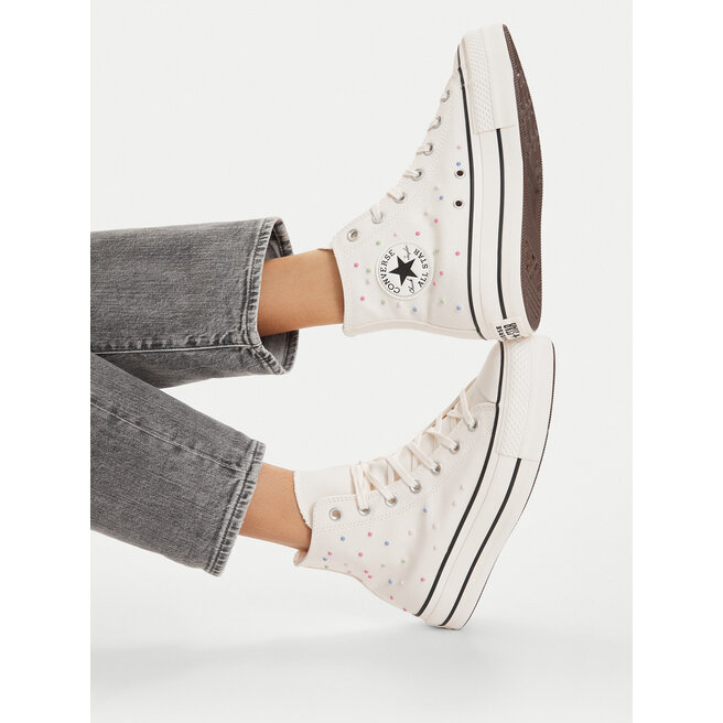 Trampki Converse Chuck Taylor All Star Lift Platform Mini Studs A19140C Écru - kobiece