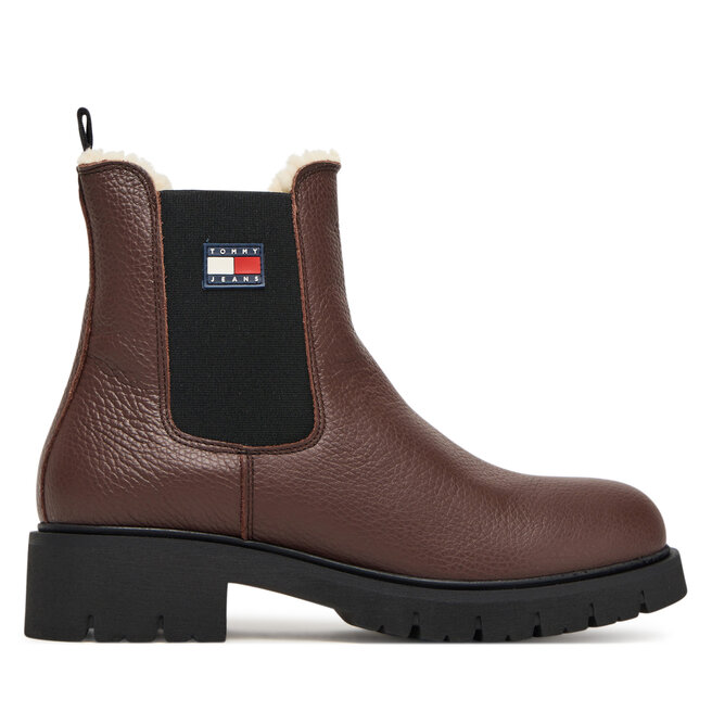 Sztyblety Tommy Jeans Tjw Chelsea Boot Wl EN0EN02826 Brązowy - kobiece