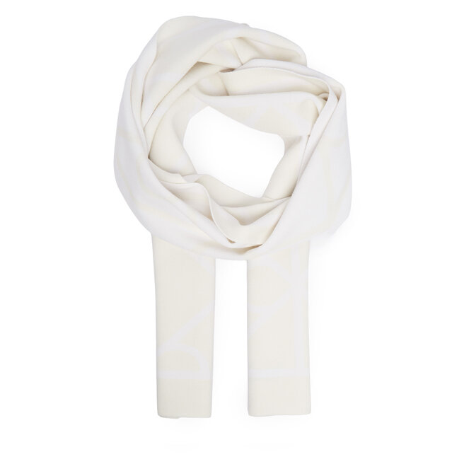 Szalik Calvin Klein Emblem Aop Jcq Fine Rib Scarf LV04D8051G Biały -