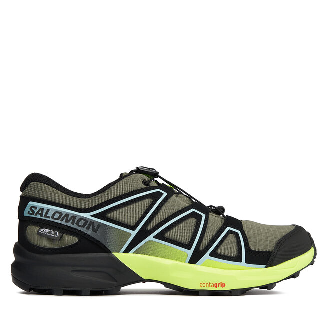Buty do biegania Salomon Speedcross Climasalomon™ Waterproof L47278900 Zielony - dziecięce