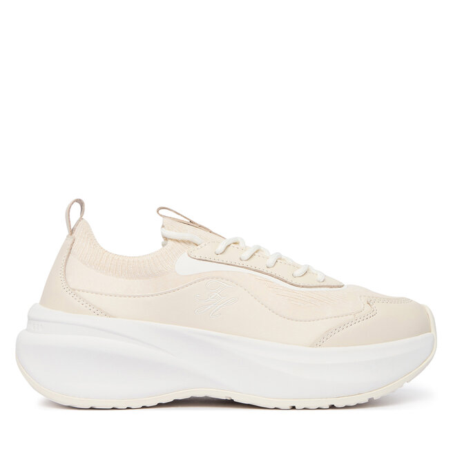 Sneakersy Tommy Hilfiger TH Wave Runner FW0FW09484 Kremowy - kobiece
