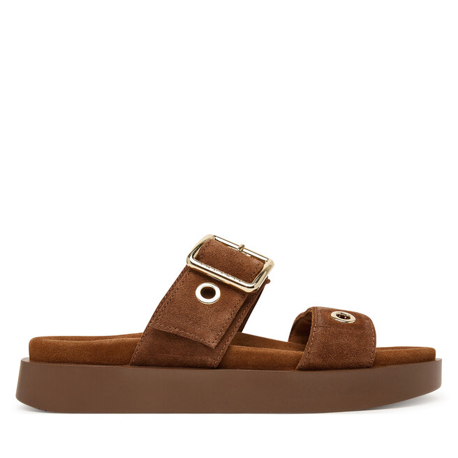 Klapki Inuikii Tilda Buckle 1004.003.0631 Brązowy ciemny -