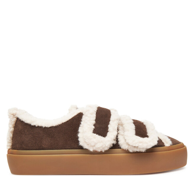 Sneakersy Inuikii Shearling Low Velcro 1001.001.0231 Brązowy - kobiece