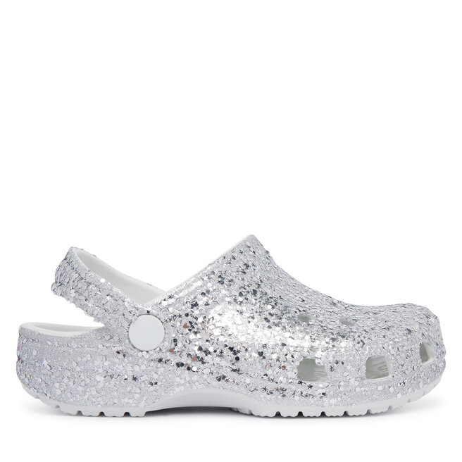 Klapki Crocs Classic Dazzle Glitter Clog K 213915 Srebrny -