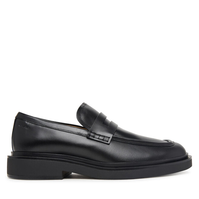 Półbuty Calvin Klein Sq Rubber Band Loafer Wax Lth HM0HM02273 Czarny - męskie