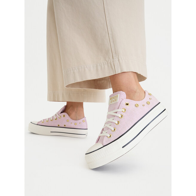 Trampki Converse Chuck Taylor All Star Lift Platform Heathered Glam​ A17595C Różowy - kobiece
