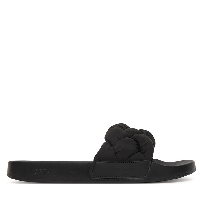Klapki Tommy Jeans Tjw Braided Slides EN0EN02975 Czarny -