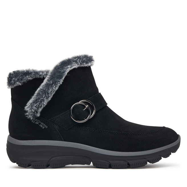 Śniegowce Skechers Slip-Ins Relaxed Fit: Easy Going - Gentle Winter 168185/BLK Czarny - kobiece