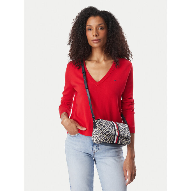 Torebka Tommy Hilfiger Th Jacquard Ess Crossover AW0AW19066 Niebieski -