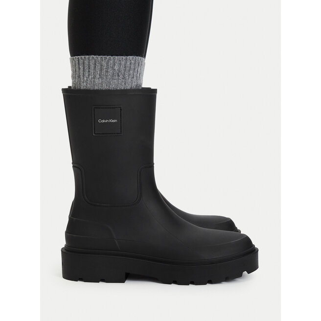 Kalosze Calvin Klein Rainboot Rubber HW0HW03179 Czarny - kobiece
