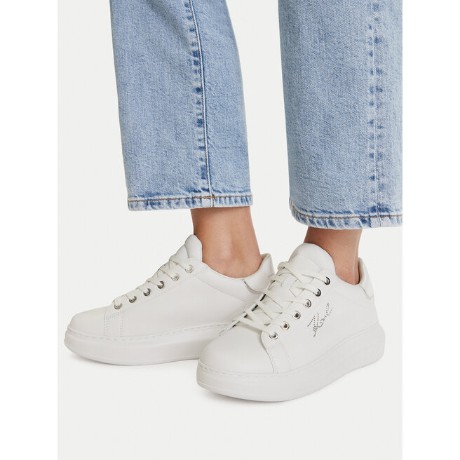 Sneakersy KARL LAGERFELD Kapri KL62518 Biały - kobiece