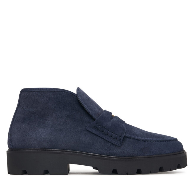Botki Tommy Hilfiger Th Enamel Charm Loafer Boot FW0FW09680 Granatowy - kobiece