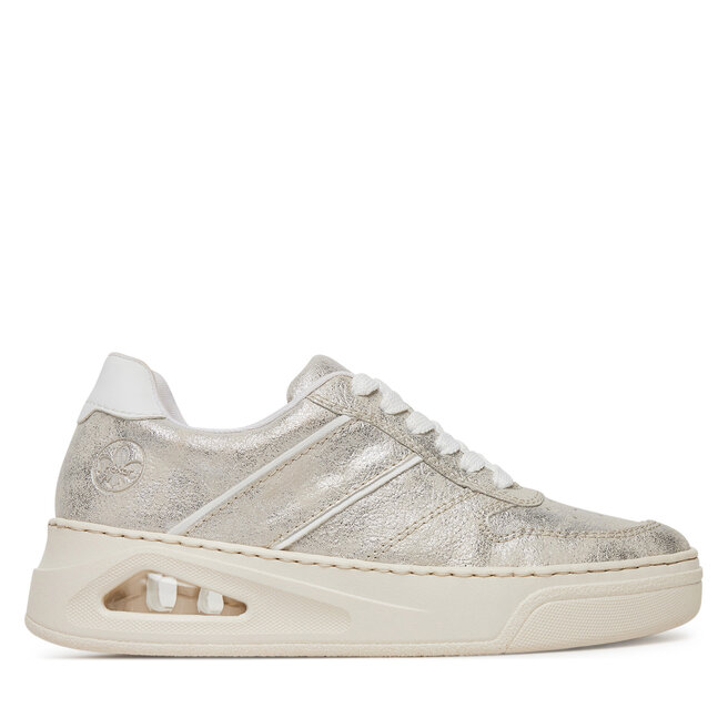 Sneakersy Rieker N6402-40 Srebrny - kobiece