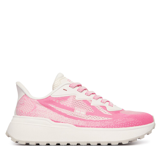Sneakersy Tommy Jeans Tjw Sporty Knit Runner EN02962 Kremowy - kobiece