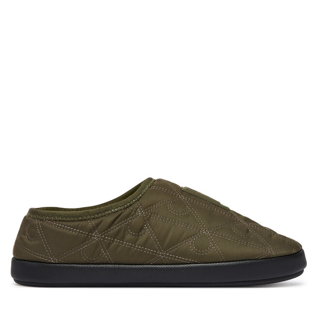Kapcie Calvin Klein Home Slipper Quilted Rip Emblem HM0HM02280 Khaki - męskie