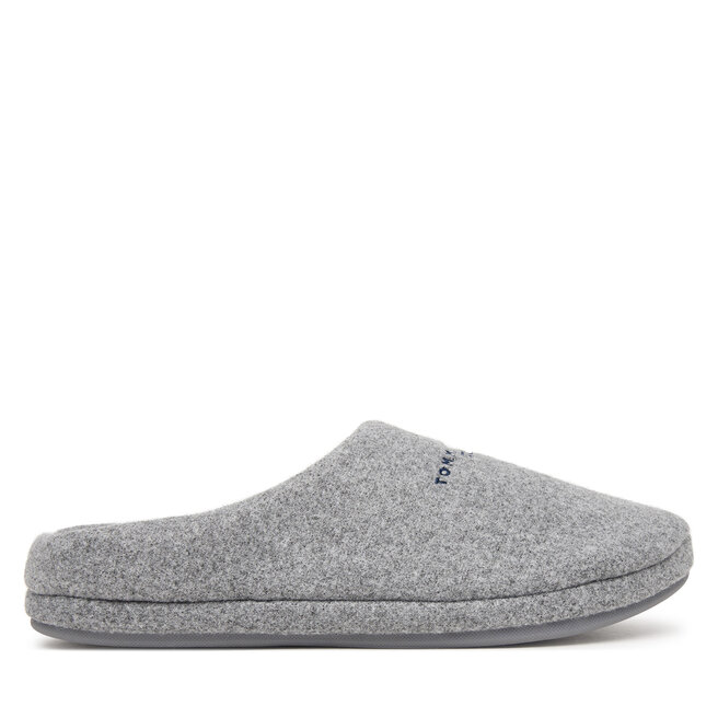 Kapcie Tommy Hilfiger Hilfiger Felt House Shoe FM0FM06017 Szary - męskie