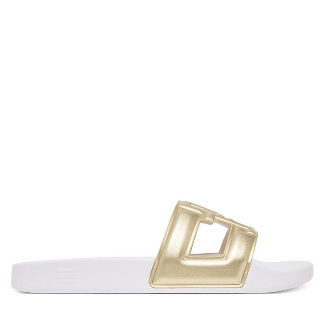 Klapki Tommy Hilfiger Monogram Pool Slide FW0FW09525 Złoty -