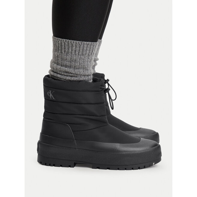 Śniegowce Calvin Klein Vulc Flatform Snowboot Nyl HW0HW03245 Czarny - kobiece