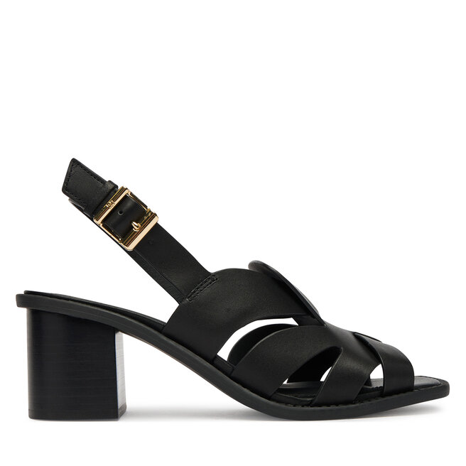 Sandały Tommy Hilfiger Cross Blocked Heel Sandal FW0FW09135 Czarny - kobiece