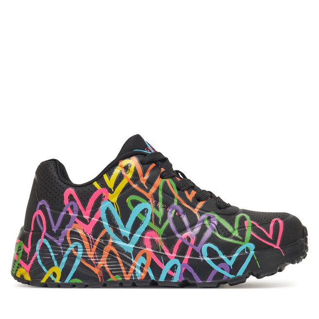 Sneakersy Skechers Uno Lite-Spread The Love 314064L/BKMT Czarny - dziewczęce