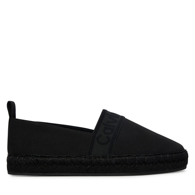 Espadryle Calvin Klein Oblique Espadrille Webbing HW0HW02934 Czarny - kobiece