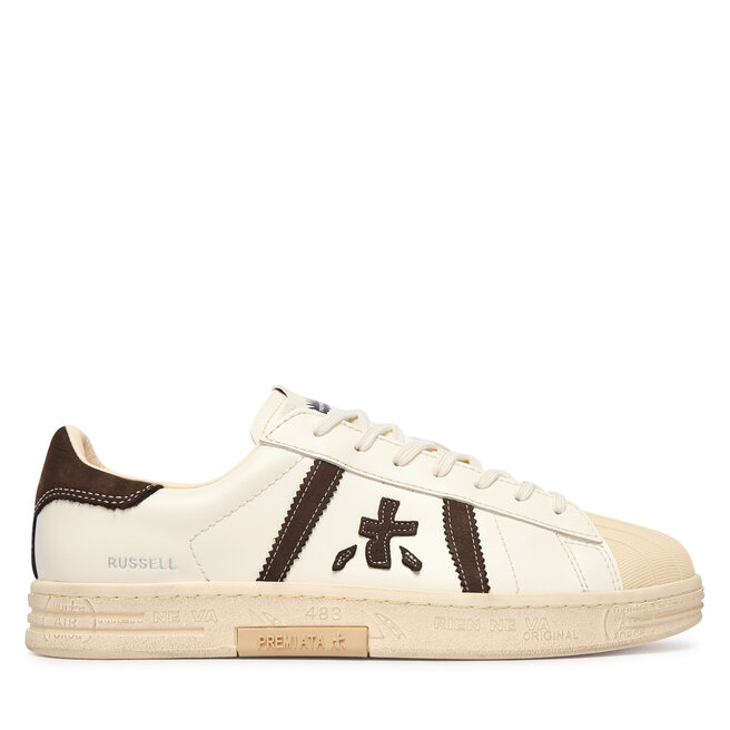 Sneakersy Premiata Russell Var 8556 Kremowy - męskie