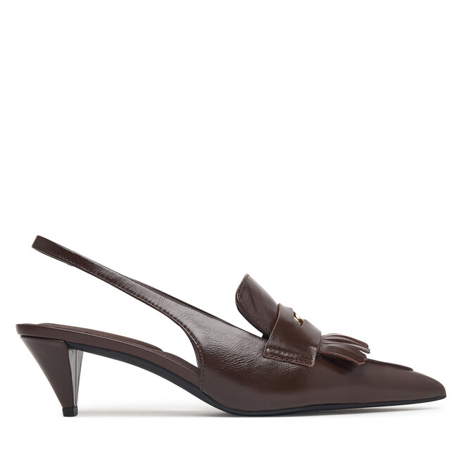 Czółenka Tommy Hilfiger Th Penny Bar Pointy Sling Back FW0FW09535 Brązowy - kobiece